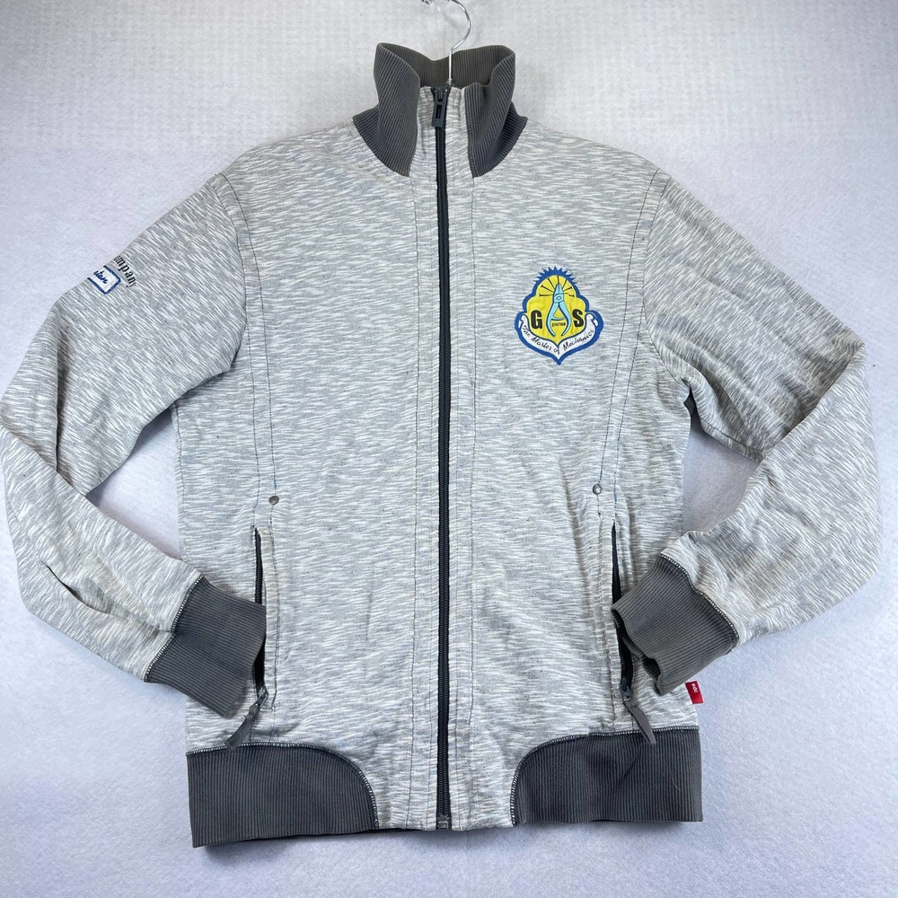 Vintage EDC By ESPRIT Mens Jacket Medium Gray Gas Station Mechanic Heavy Zip Y2K